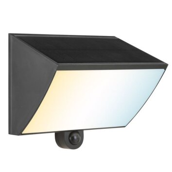 Brilliant LED Solar-Wandleuchte Sierra IP54, Lichtfarbe einstellbar 2700-6500 Kelvin