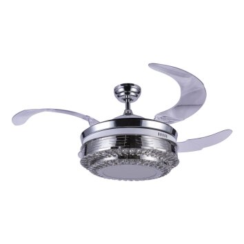 Globo CABRERA Ventilator LED Nickel-Matt, 1-flammig, Fernbedienung