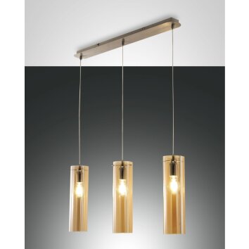 Fabas Luce Sintesi Pendelleuchten Nickel glänzend, 3-flammig