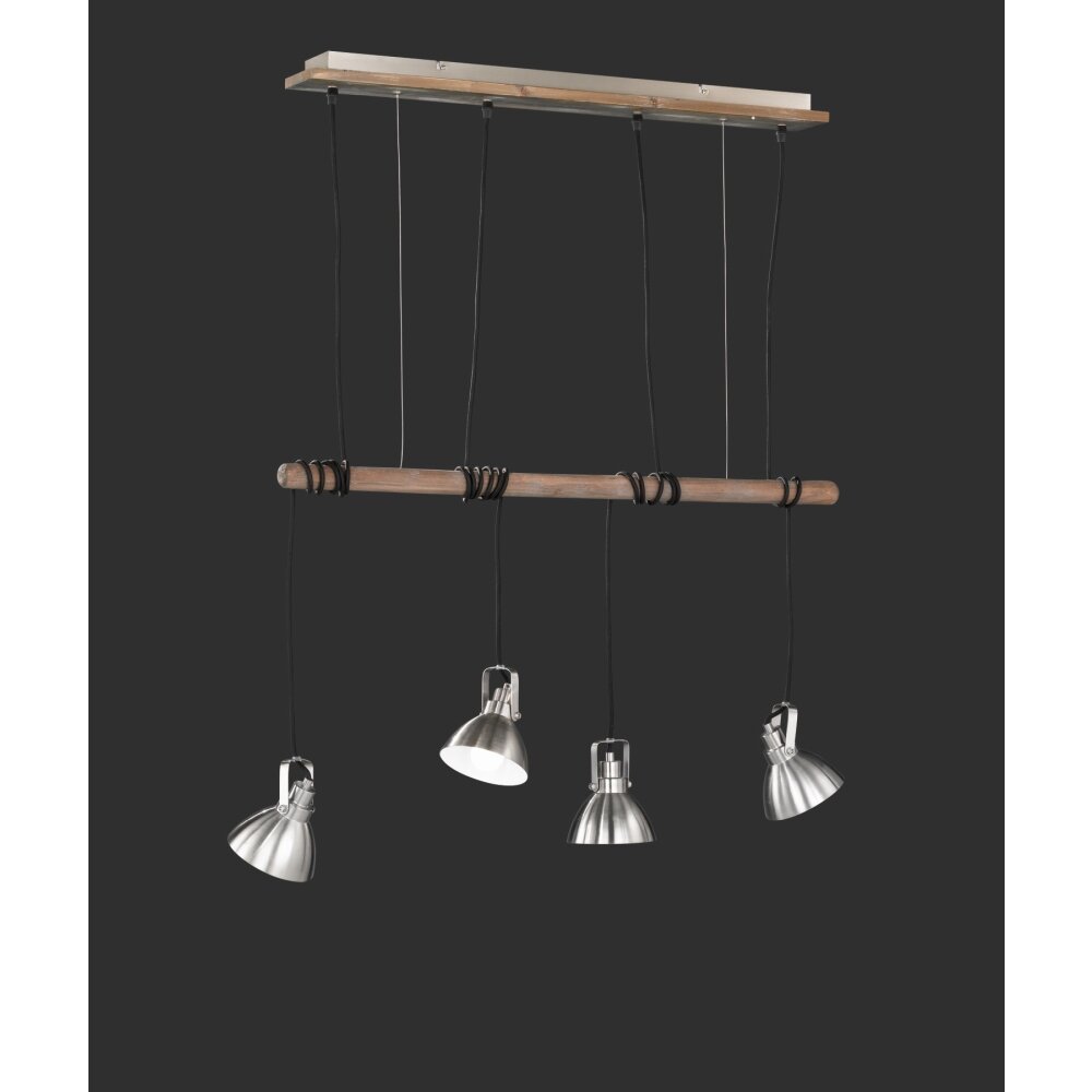 Trio Leuchten TIMBER Pendelleuchte Holz dunkel, 4-flammig main product photo