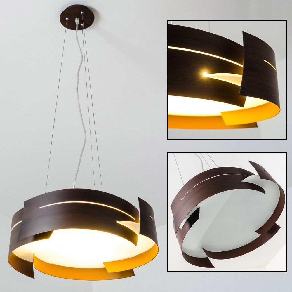 Novara Hängeleuchte Braun, 3-flammig main product photo