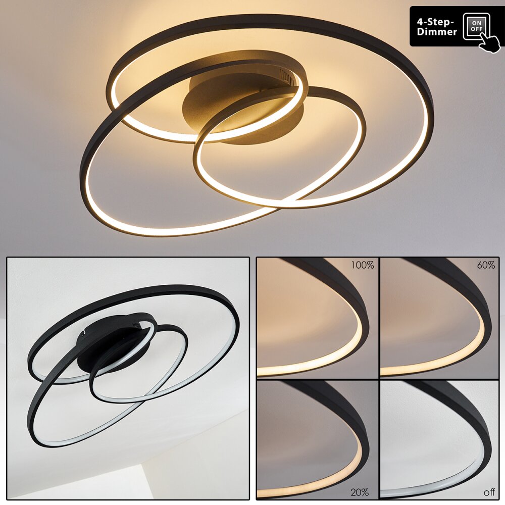 Chute Deckenleuchte LED Schwarz, 1-flammig main product photo