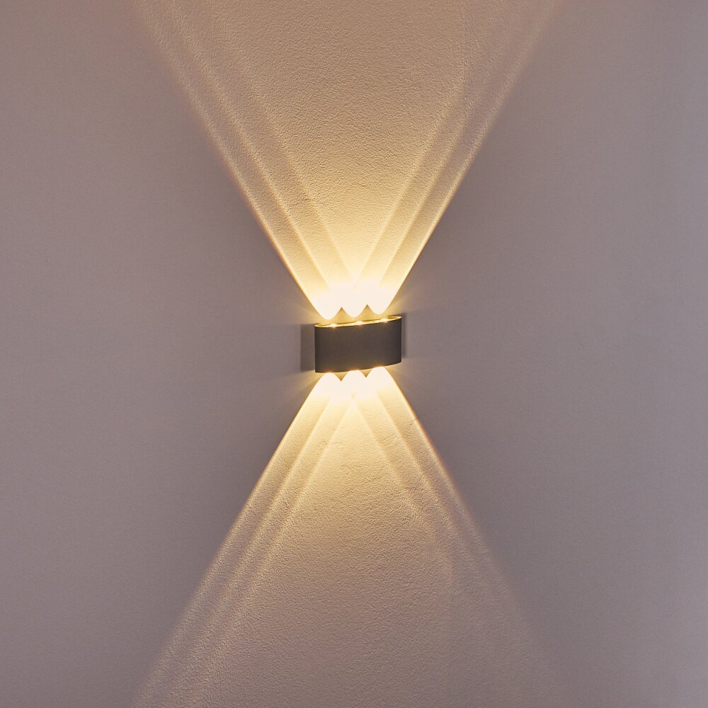 Abaiang Aussenwandleuchte LED Silber, 6-flammig