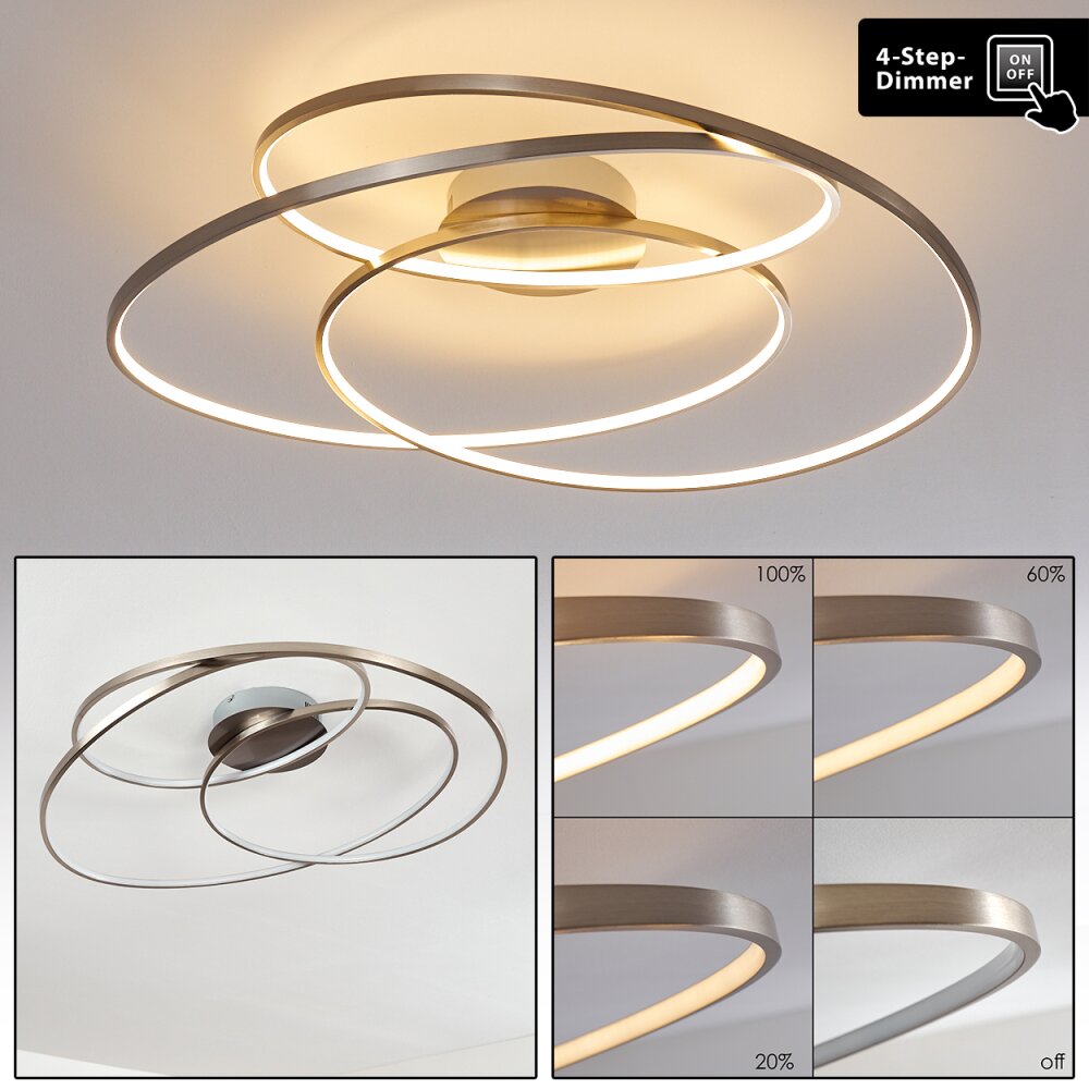 Chute Deckenleuchte LED Nickel-Matt, 1-flammig main product photo