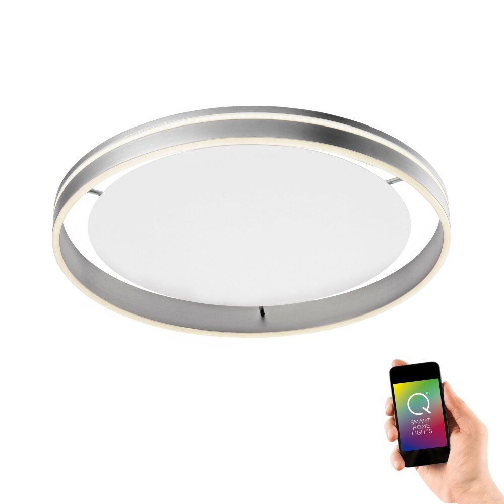 Paul Neuhaus Q-VITO Deckenleuchte LED Edelstahl, 1-flammig, Fernbedienung main product photo