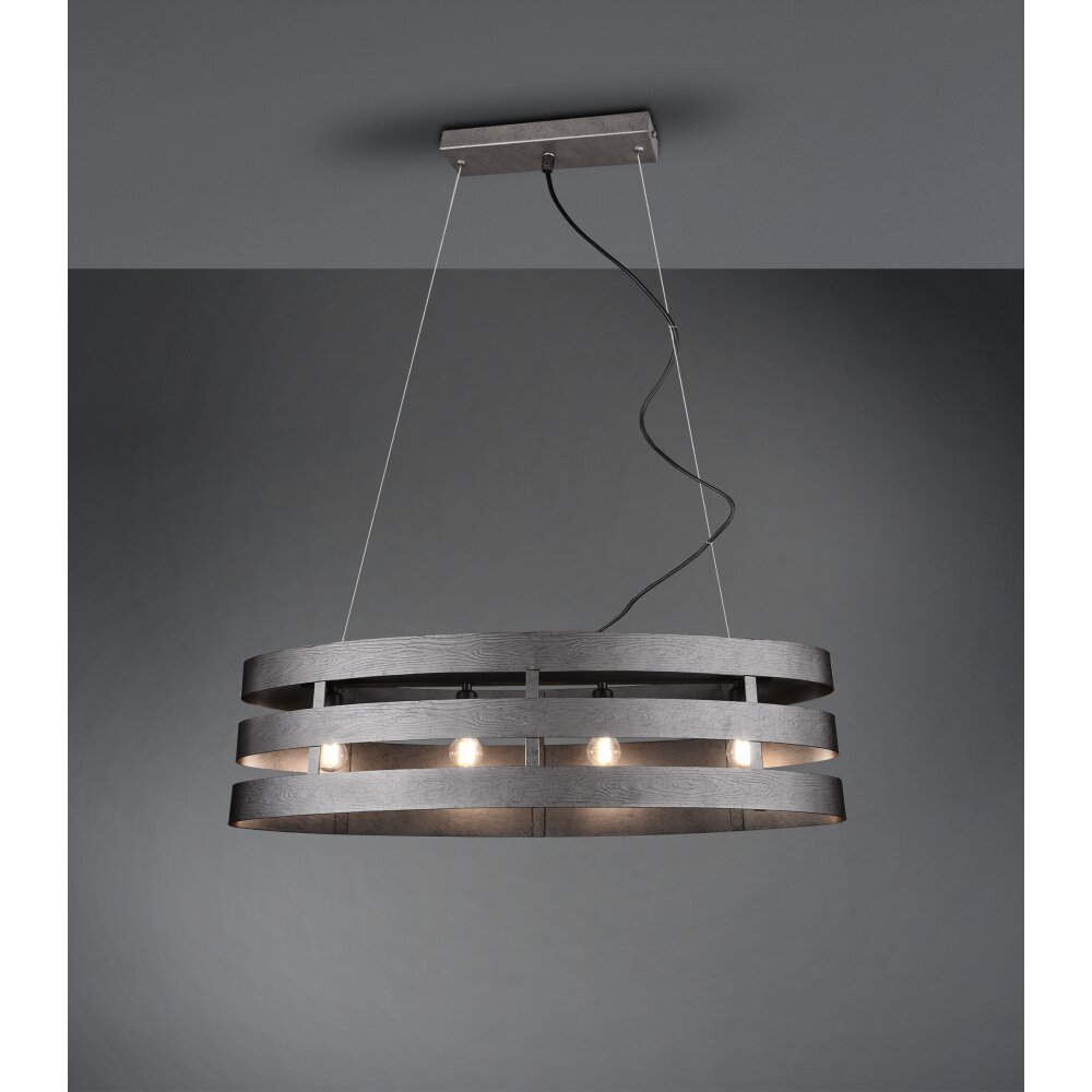 Reality Duncan Pendelleuchte LED Dunkelbraun, Nickel-Matt, 4-flammig main product photo