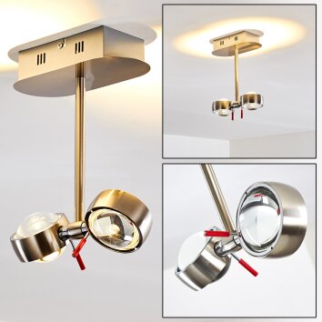 Florenz Deckenleuchte LED Nickel-Matt, 2-flammig