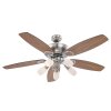 Globo JERRY Deckenventilator Chrom, Edelstahl, Nickel-Matt, 5-flammig