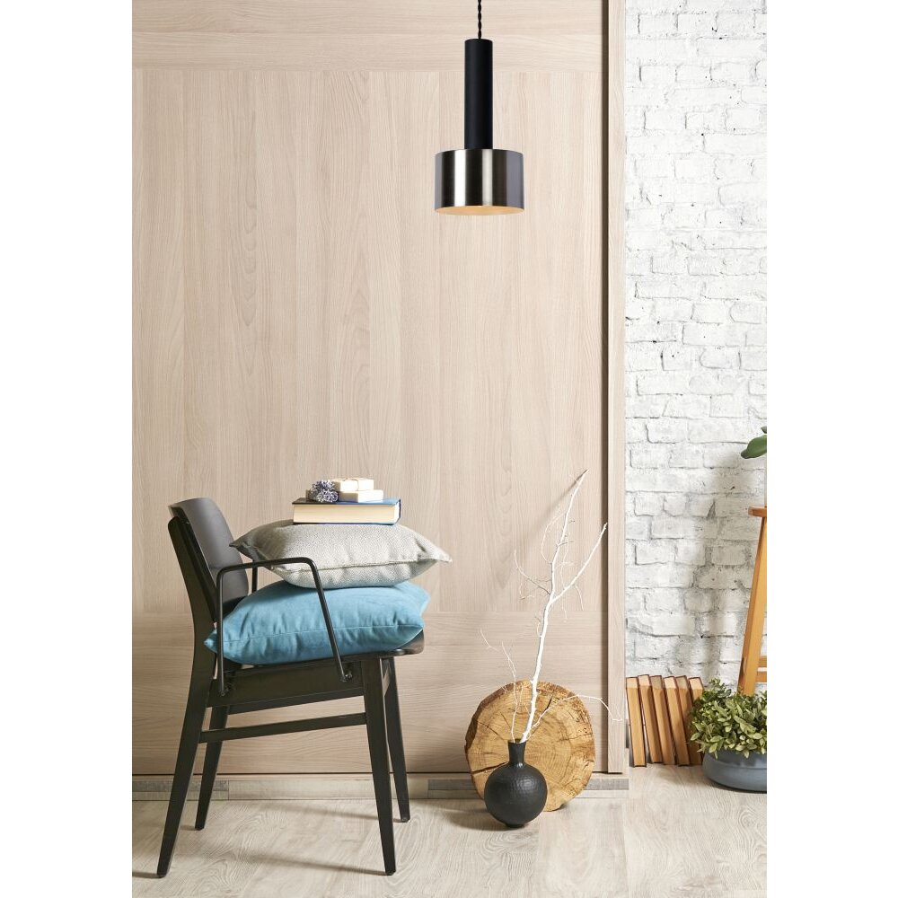 Lucide TEUN Pendelleuchte Schwarz, 1-flammig main product photo