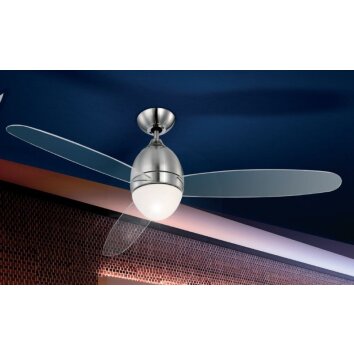 Globo PREMIER Ventilator Edelstahl, Nickel-Matt, 2-flammig