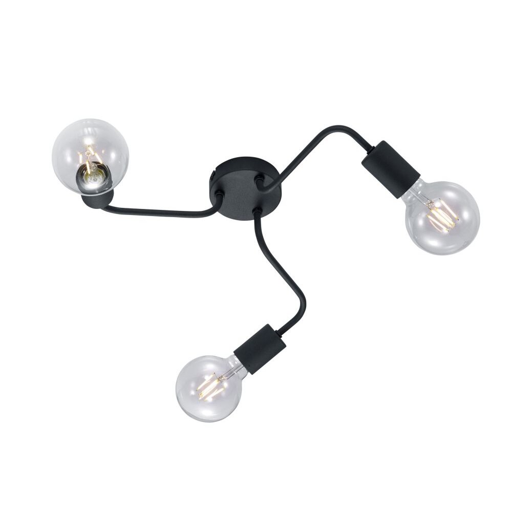 Trio Leuchten DIALLO Deckenleuchte Schwarz, 3-flammig main product photo