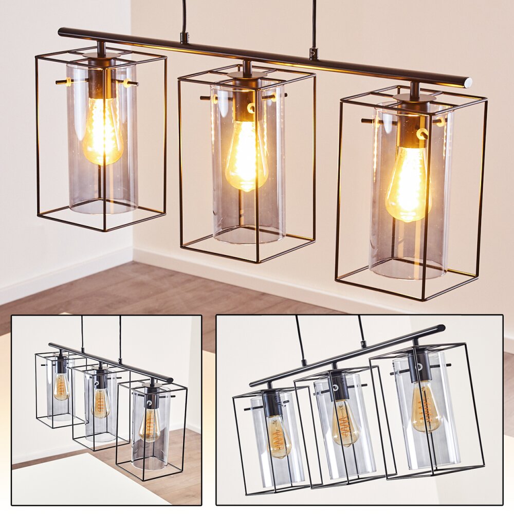Lucea Hängeleuchte Schwarz, 3-flammig main product photo