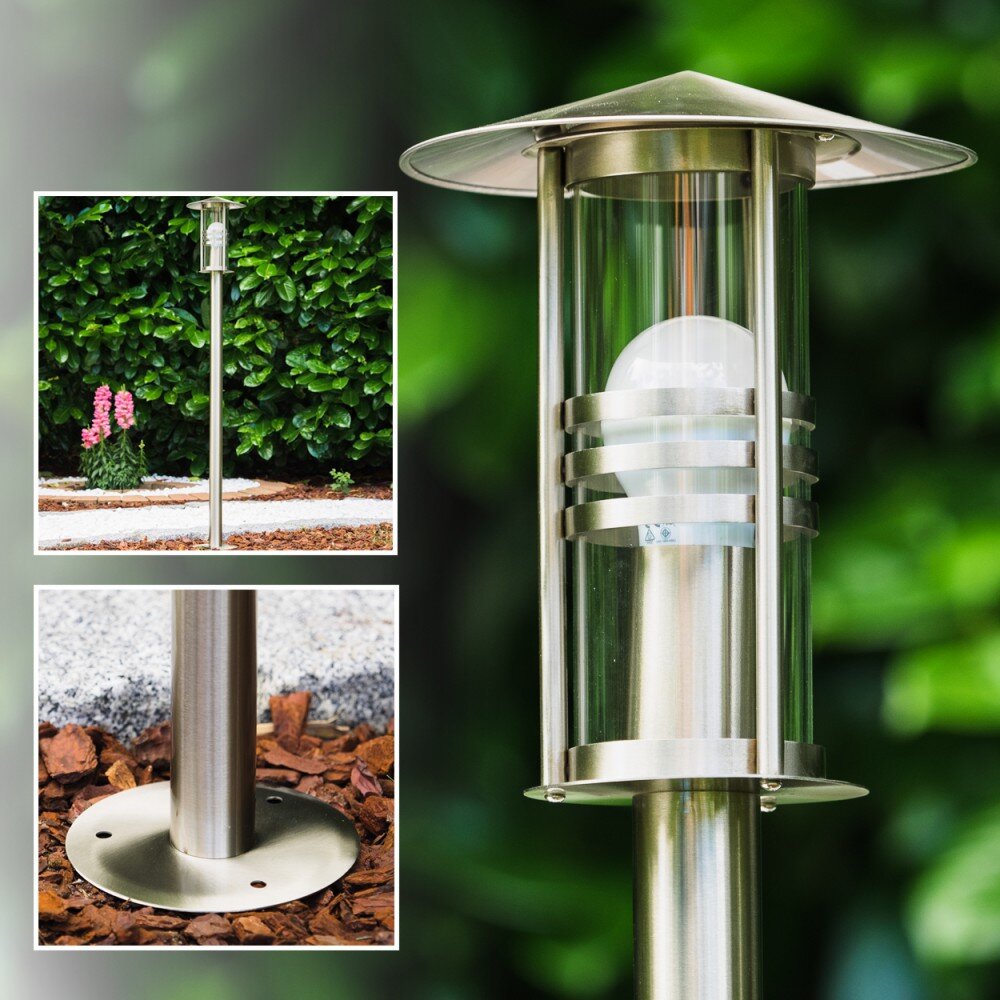 Fushun Aussenstehleuchte Edelstahl, Transparent, Klar, 1-flammig main product photo
