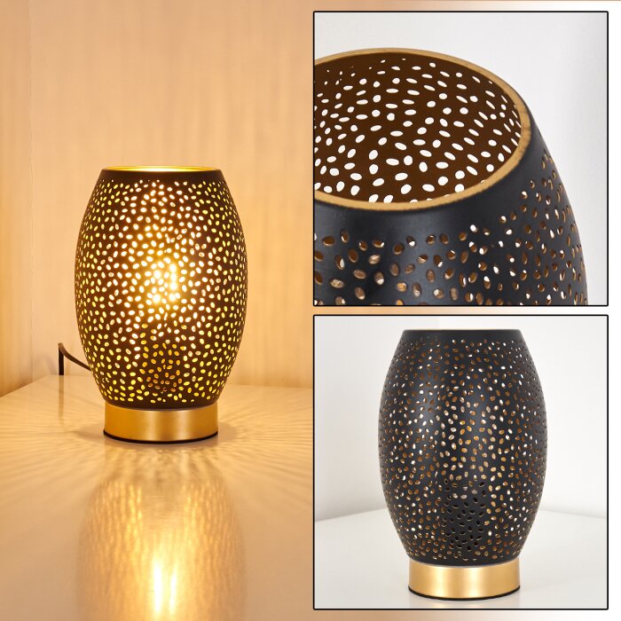 Saksborg Tischleuchte Schwarz-Gold H3344453 | lampe-shop.at