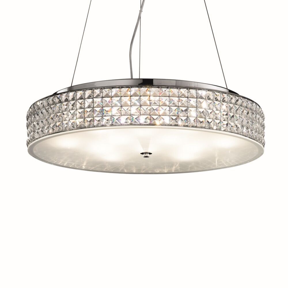 Ideal Lux ROMA Hängeleuchte Chrom, Kristalloptik, 12-flammig main product photo