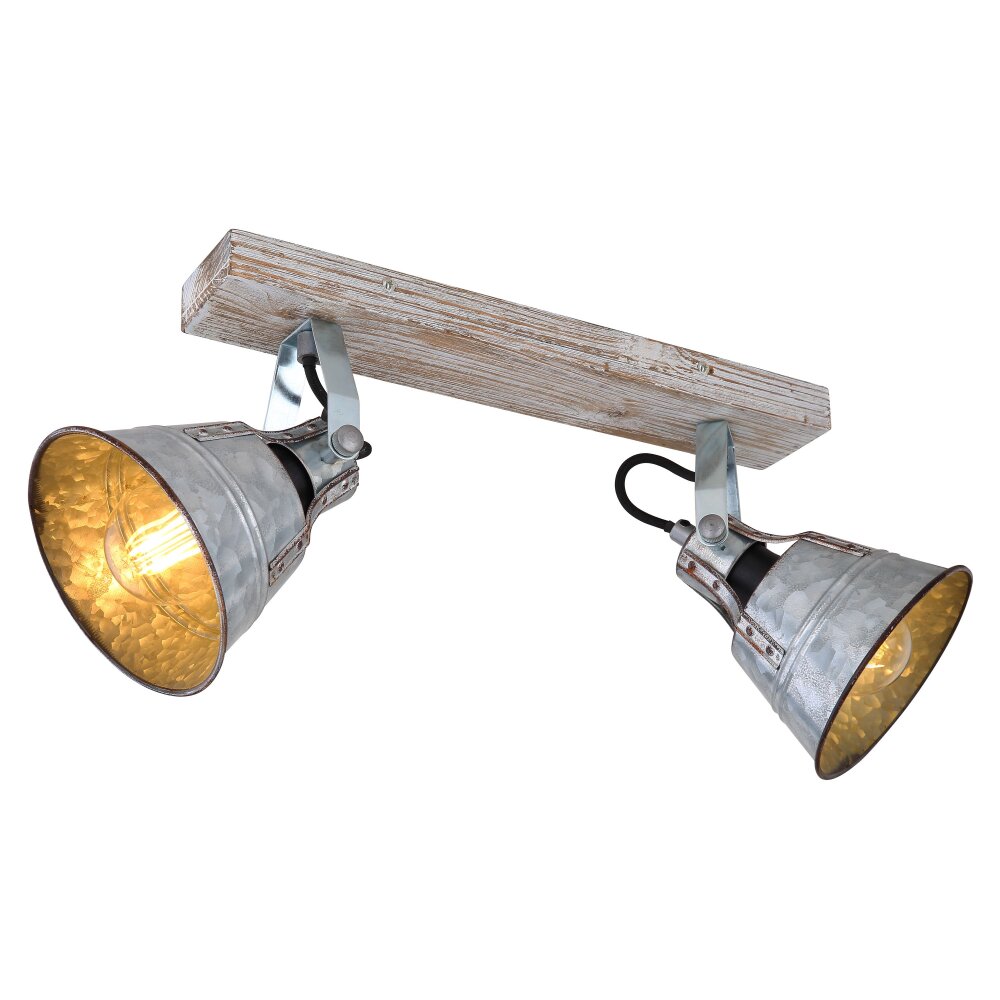 Globo Strahler GÜNTHER I Gold, Weiß, 2-flammig main product photo
