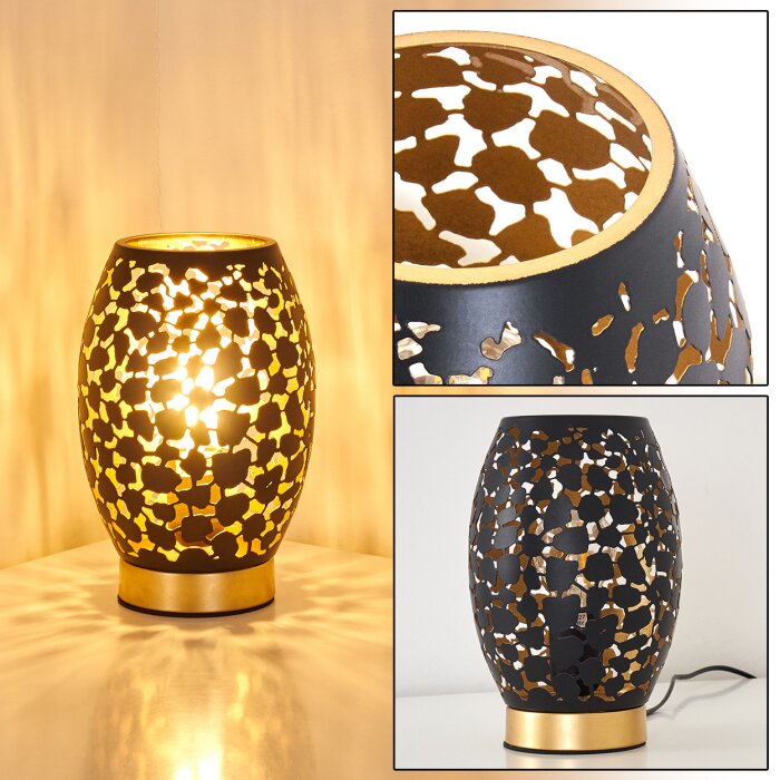 Saksborg Tischleuchte Schwarz-Gold H3344491 | lampe-shop.at