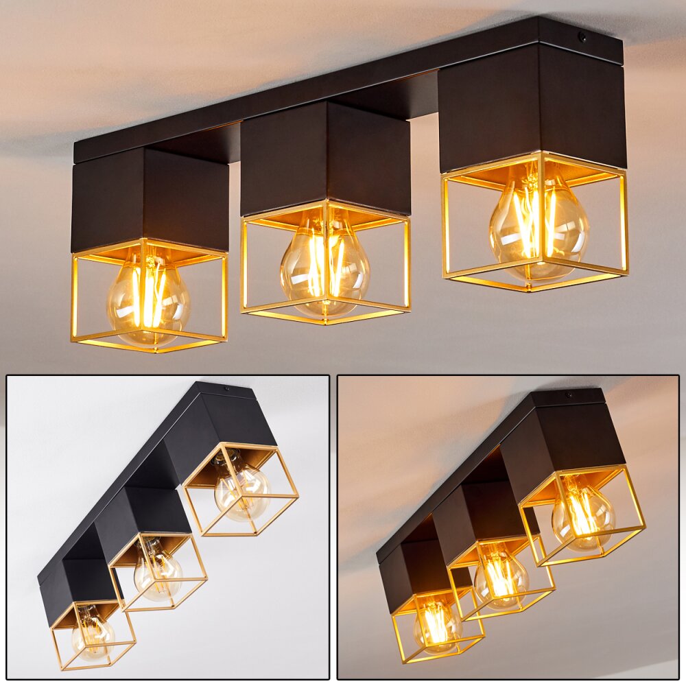 Agawam Deckenleuchte Gold, Messing, Schwarz, 3-flammig main product photo