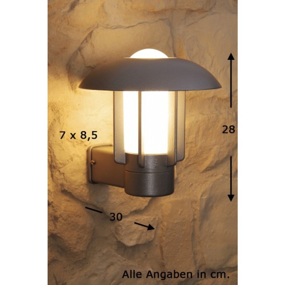 Konstsmide HEIMDAL Außenwandleuchte Edelstahl, Silber, 1-flammig main product photo