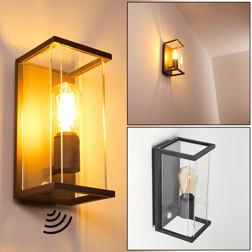 Faroer Außenwandleuchte Schwarz, 1-flammig, Bewegungsmelder main product photo