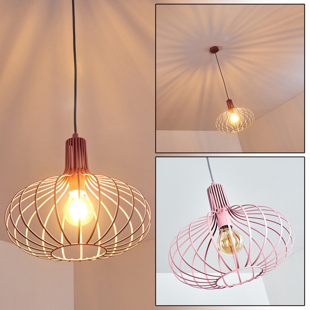 Mattmar Hängeleuchte Grau, Rosa, 1-flammig main product photo