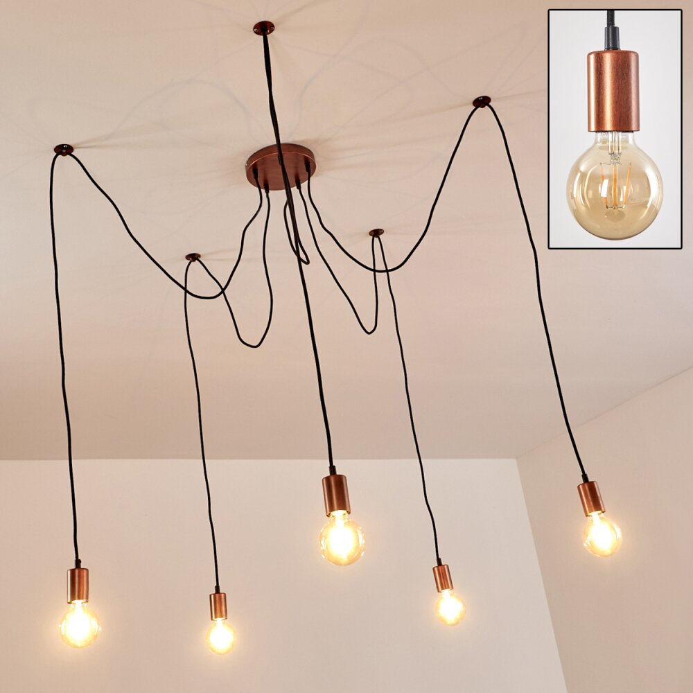 Tenna Hängeleuchte Kupferfarben, Schwarz, 5-flammig main product photo
