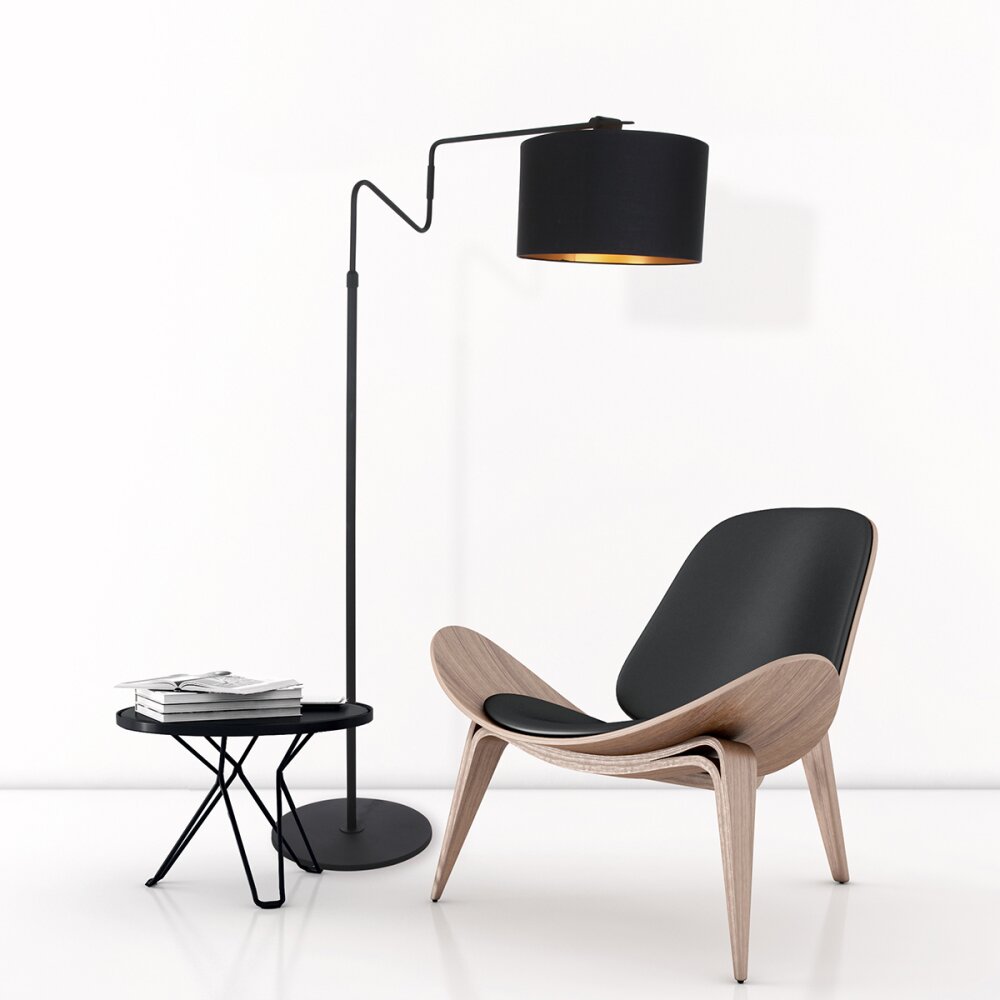Steinhauer Linstrom Stehleuchte Schwarz, 2-flammig main product photo