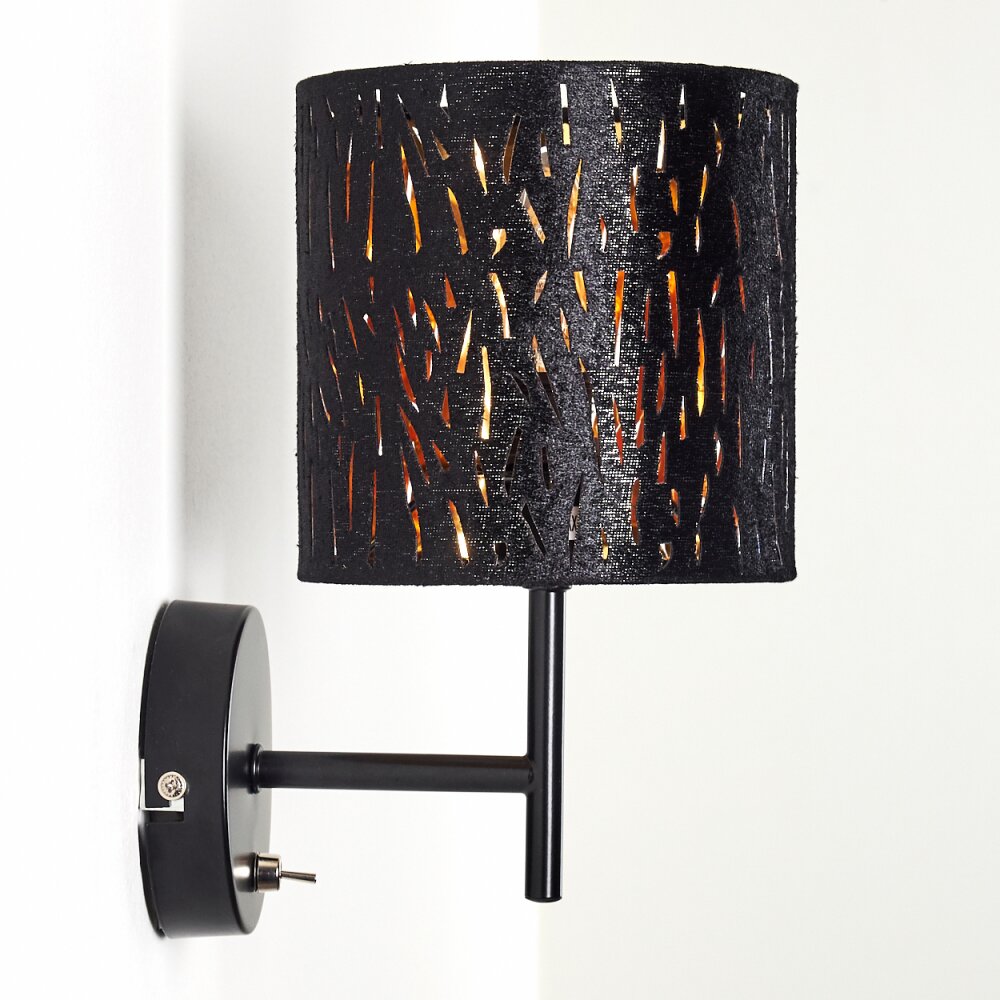 Liared Wandleuchte Schwarz-Gold, 1-flammig