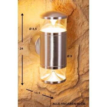 Konstsmide Aussenwandleuchte Transparent, Klar, 2-flammig