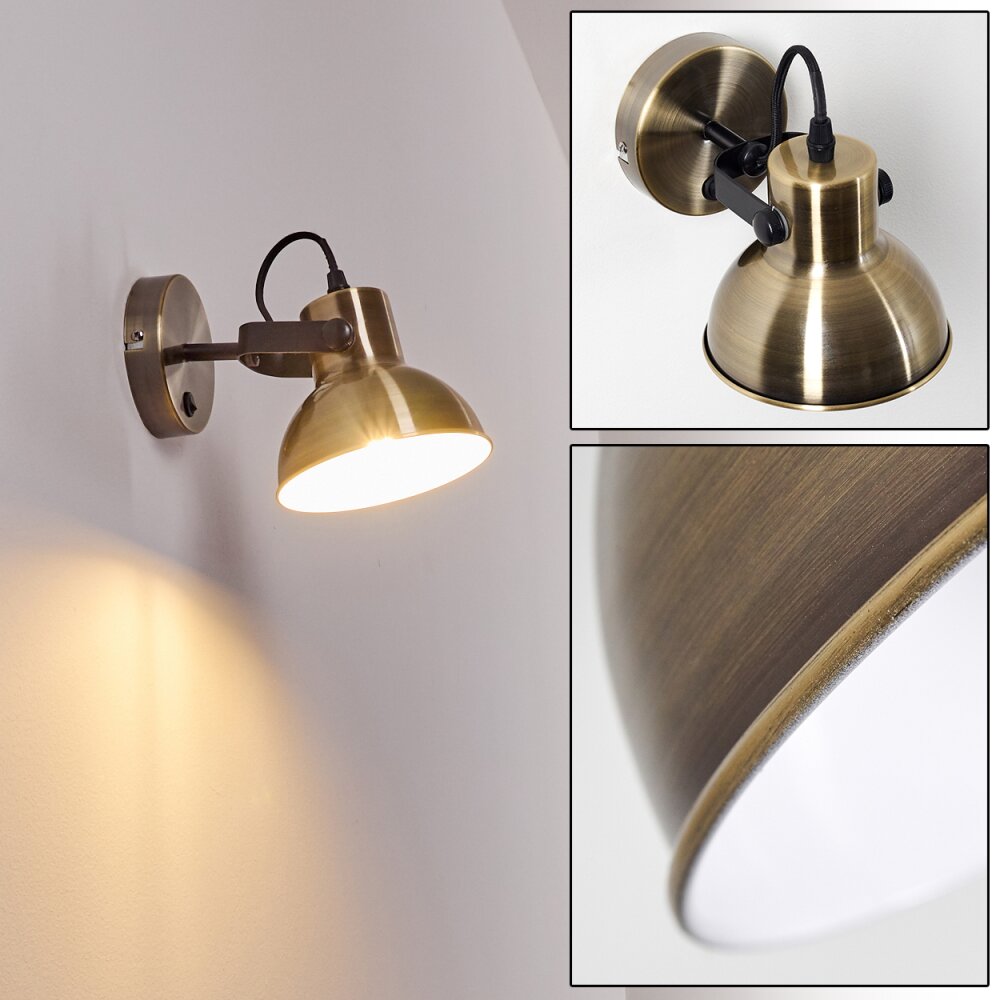 Fresno Wandleuchte Schwarz-Gold, 1-flammig main product photo