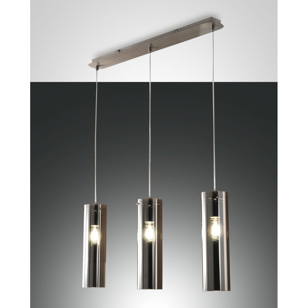 Fabas Luce Sintesi Pendelleuchten Nickel glänzend, 3-flammig main product photo