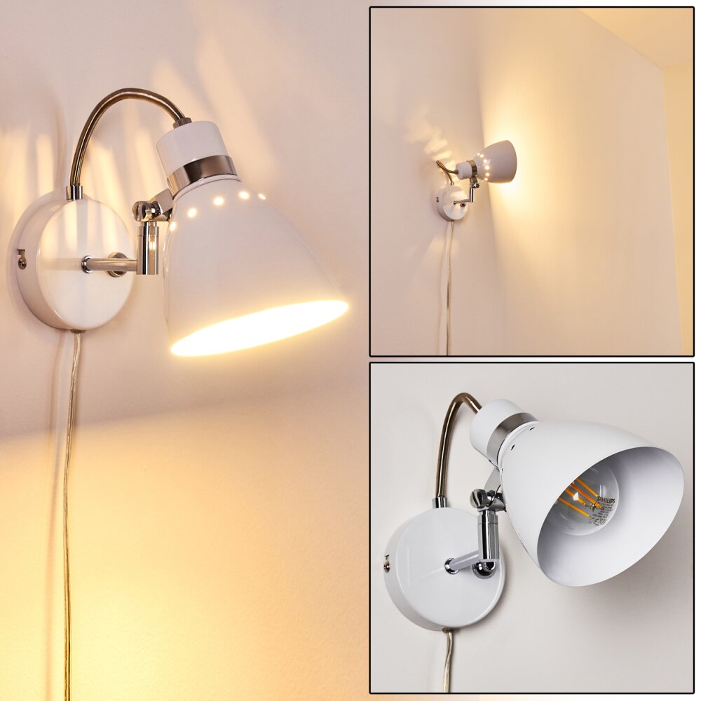 Stranderott Wandleuchte Chrom, Weiß, 1-flammig main product photo