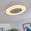 Petrovac Deckenventilator LED Chrom, Weiß, 1-flammig, Fernbedienung