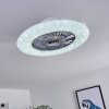 Petrovac Deckenventilator LED Chrom, Weiß, 1-flammig, Fernbedienung