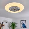 Petrovac Deckenventilator LED Chrom, Weiß, 1-flammig, Fernbedienung