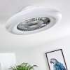 Petrovac Deckenventilator LED Chrom, Weiß, 1-flammig, Fernbedienung