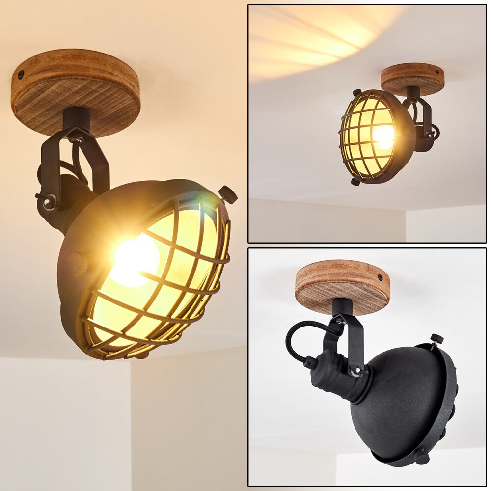 Onsala Deckenspot Braun, Schwarz, 1-flammig main product photo