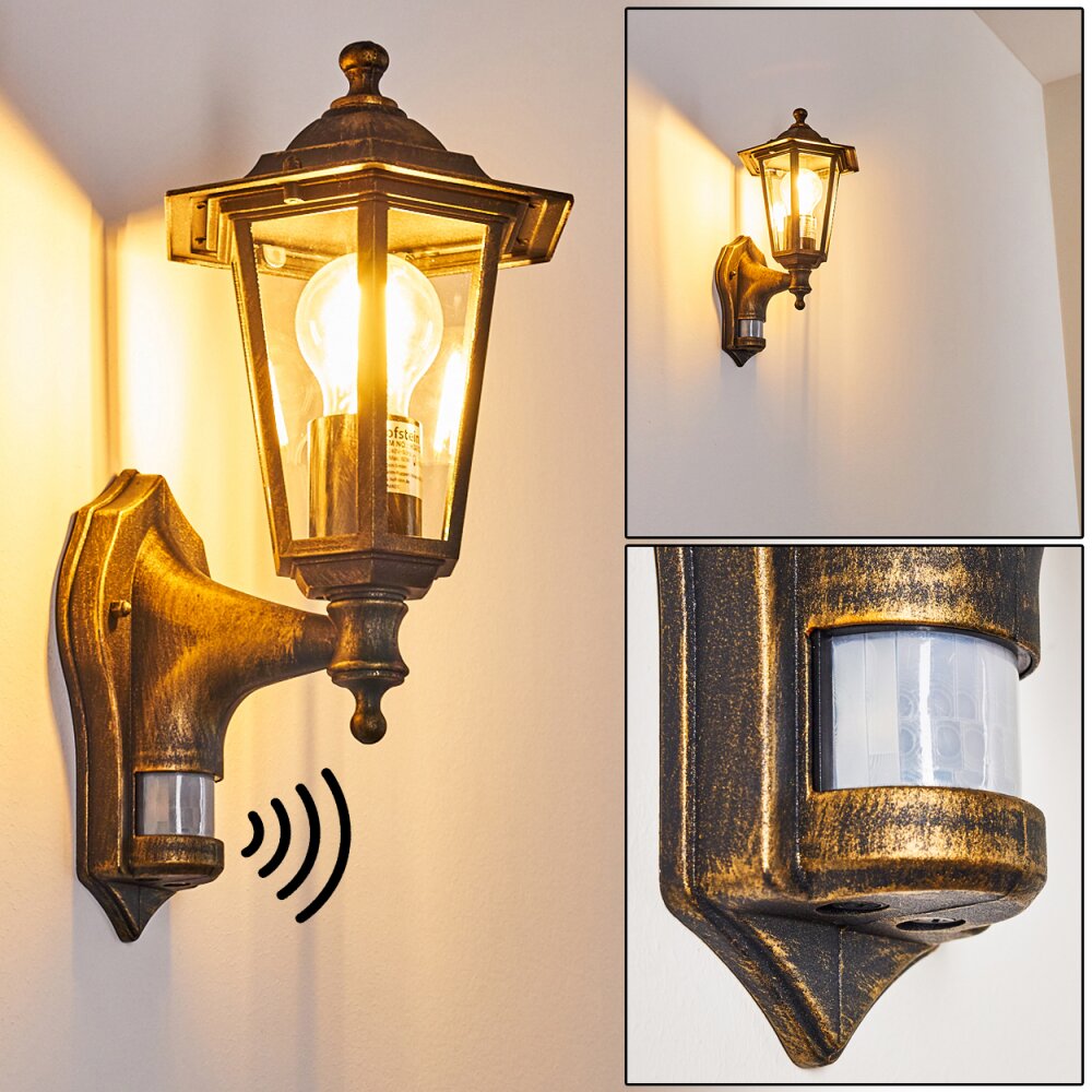 Loria Außenwandleuchte Braun, Gold, 1-flammig main product photo