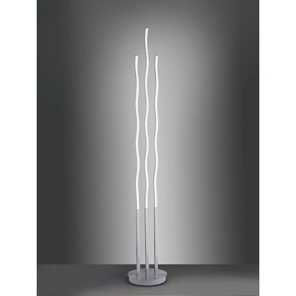 Leuchten Direkt Ls-WAVE Stehleuchte LED Edelstahl, 3-flammig, Fernbedienung, Farbwechsler