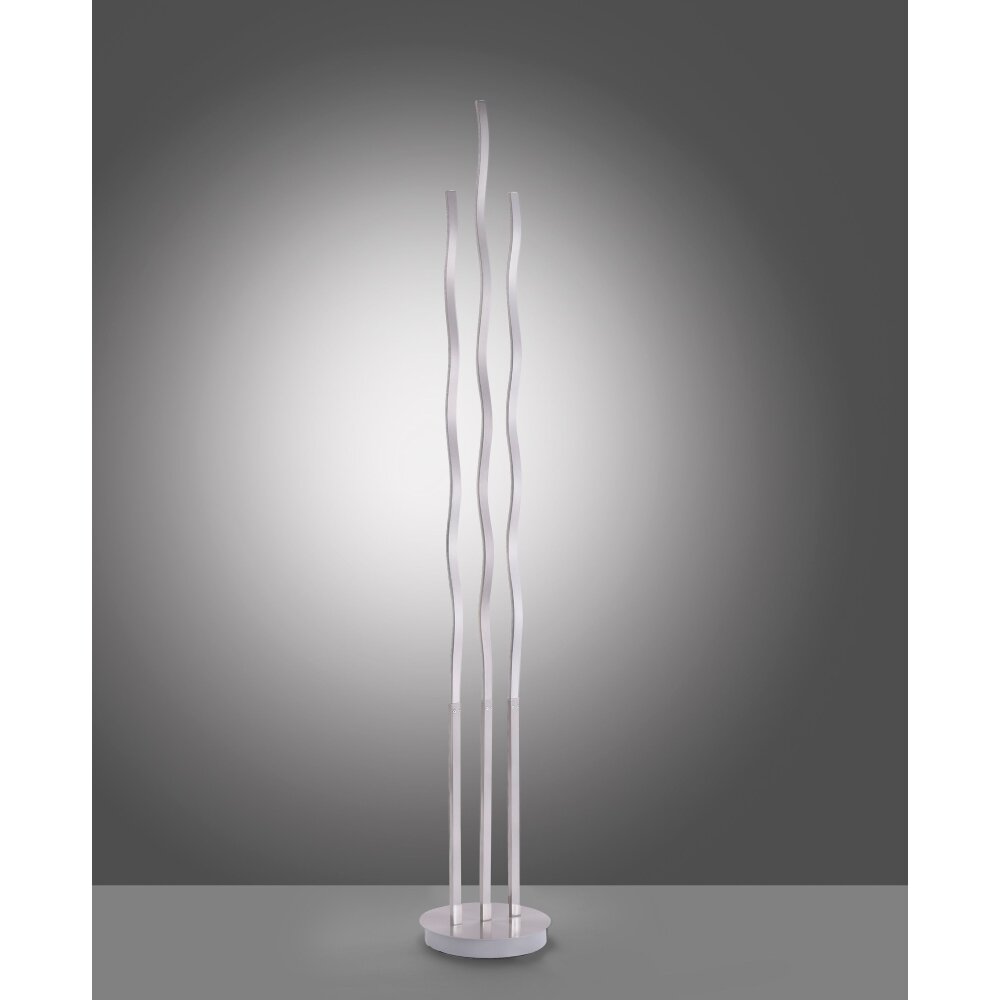 Leuchten Direkt Ls-WAVE Stehleuchte LED Edelstahl, 3-flammig, Fernbedienung, Farbwechsler