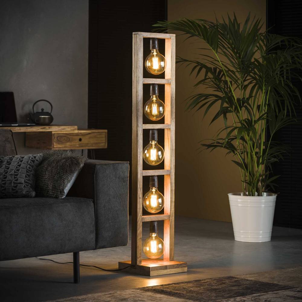 HOOFPLAAT Stehleuchte Holz hell, 5-flammig main product photo