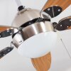 Valeria Deckenventilator Chrom, Holz hell, Nickel-Matt, 1-flammig