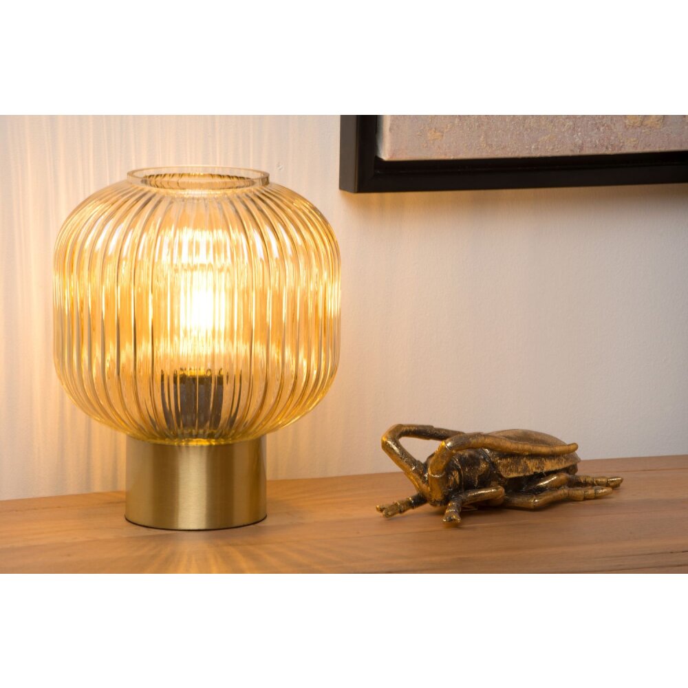 Lucide MALOTO Tischlampe Bernsteinfarben, 1-flammig main product photo