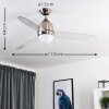 Varazze Deckenventilator Nickel-Matt, Transparent, Klar, 1-flammig, Fernbedienung