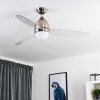 Varazze Deckenventilator Nickel-Matt, Transparent, Klar, 1-flammig, Fernbedienung