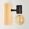 Barbengo Wandleuchte Holz hell, Schwarz, 1-flammig