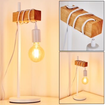 Barbengo Tischleuchte Braun, Weiß, 1-flammig