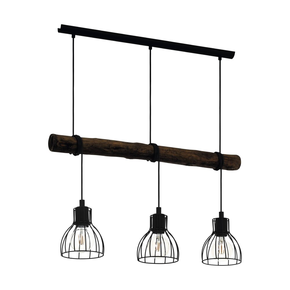 Eglo Leuchten HORNINGTOPS Hängeleuchte Braun, Schwarz, 3-flammig main product photo