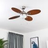 Nicosia Deckenventilator Holz dunkel, Nickel-Matt, 1-flammig