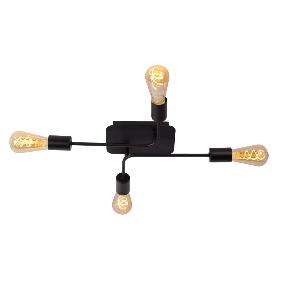 Lucide LESTER Deckenleuchte Schwarz, 4-flammig main product photo